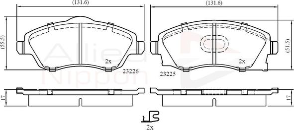 Comline ADB31112 - Bremžu uzliku kompl., Disku bremzes www.autospares.lv