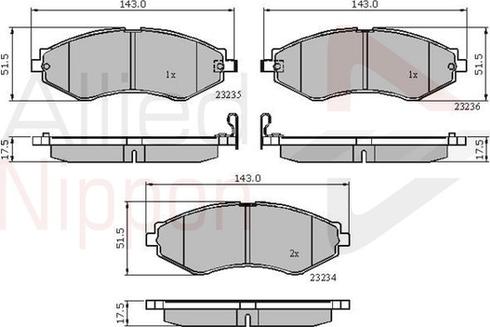 Comline ADB31189 - Тормозные колодки, дисковые, комплект www.autospares.lv