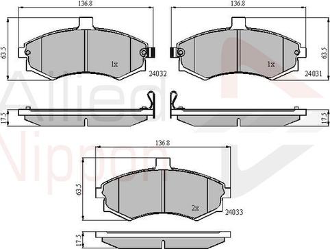 Comline ADB31176 - Bremžu uzliku kompl., Disku bremzes www.autospares.lv