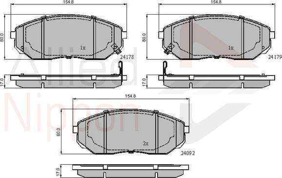 Comline ADB31178 - Bremžu uzliku kompl., Disku bremzes www.autospares.lv