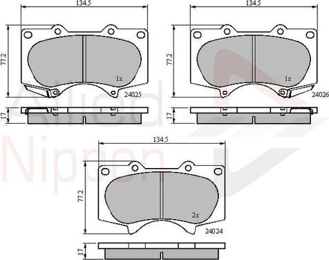 Comline ADB31201 - Bremžu uzliku kompl., Disku bremzes www.autospares.lv