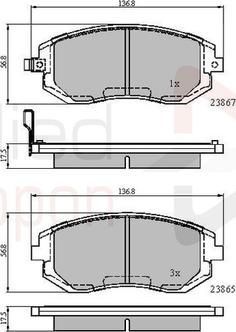 Comline ADB31208 - Bremžu uzliku kompl., Disku bremzes www.autospares.lv