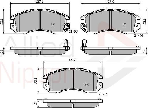 Comline ADB3127 - Тормозные колодки, дисковые, комплект www.autospares.lv