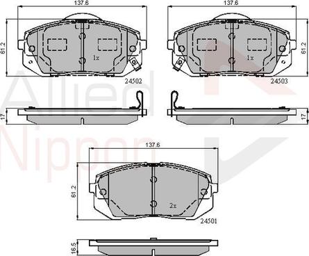 Comline ADB31768 - Bremžu uzliku kompl., Disku bremzes www.autospares.lv