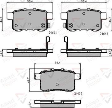 Comline ADB31711 - Bremžu uzliku kompl., Disku bremzes autospares.lv