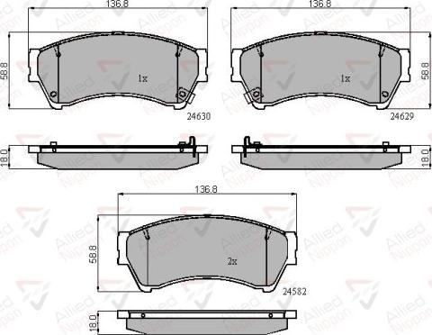 Comline ADB31787 - Bremžu uzliku kompl., Disku bremzes www.autospares.lv