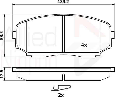 Comline ADB31724 - Тормозные колодки, дисковые, комплект www.autospares.lv