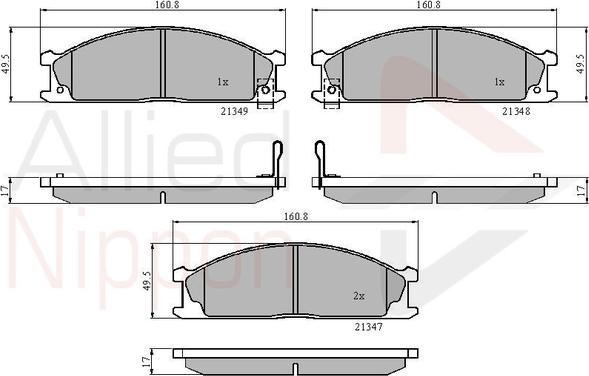 Comline ADB3863 - Bremžu uzliku kompl., Disku bremzes www.autospares.lv