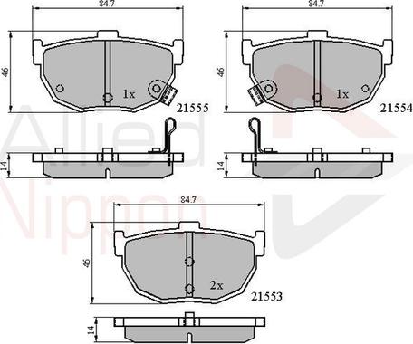 Comline ADB3805 - Тормозные колодки, дисковые, комплект www.autospares.lv