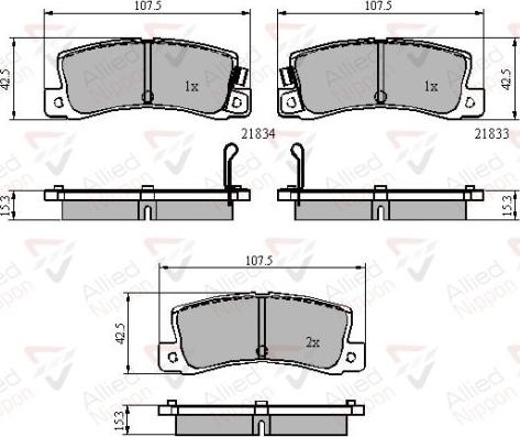 Comline ADB3839 - Bremžu uzliku kompl., Disku bremzes autospares.lv