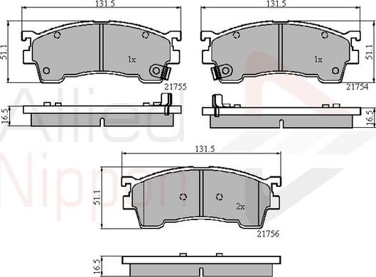 Comline ADB3823 - Bremžu uzliku kompl., Disku bremzes autospares.lv