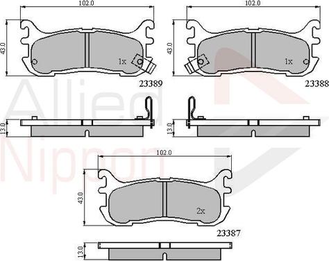 Comline ADB3822 - Bremžu uzliku kompl., Disku bremzes www.autospares.lv