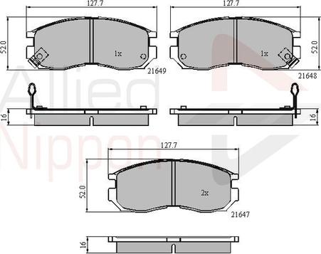 Comline ADB3363 - Bremžu uzliku kompl., Disku bremzes www.autospares.lv