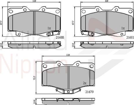 Comline ADB3333 - Brake Pad Set, disc brake www.autospares.lv