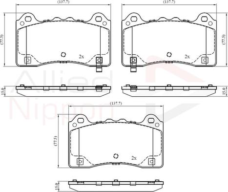 Comline ADB32424 - Тормозные колодки, дисковые, комплект www.autospares.lv