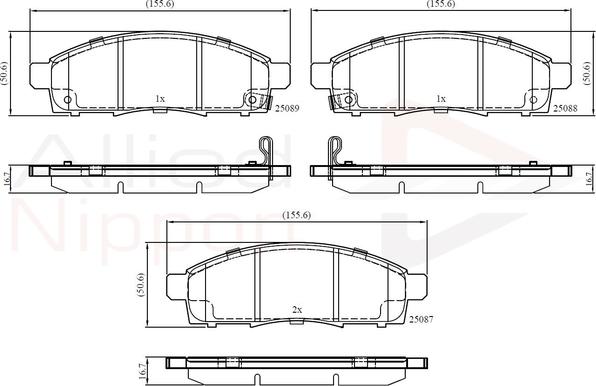 Comline ADB32427 - Bremžu uzliku kompl., Disku bremzes www.autospares.lv