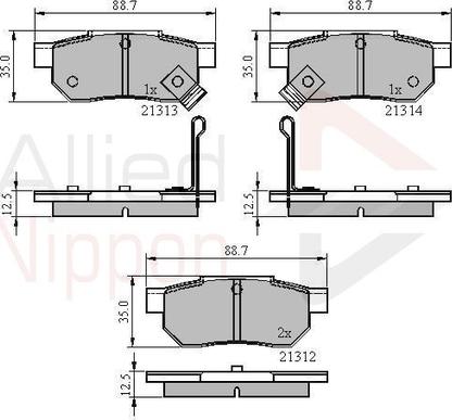 Comline ADB3242 - Тормозные колодки, дисковые, комплект www.autospares.lv