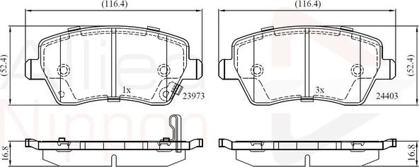 Comline ADB32008 - Bremžu uzliku kompl., Disku bremzes www.autospares.lv