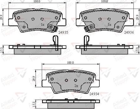 Comline ADB32023 - Bremžu uzliku kompl., Disku bremzes www.autospares.lv