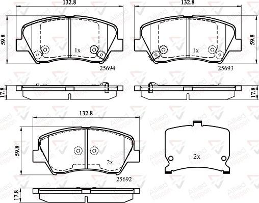 Comline ADB32152 - Тормозные колодки, дисковые, комплект www.autospares.lv