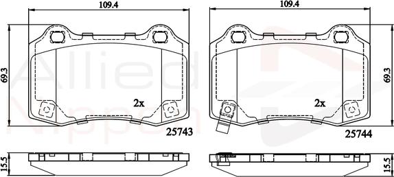 Comline ADB32308 - Bremžu uzliku kompl., Disku bremzes www.autospares.lv