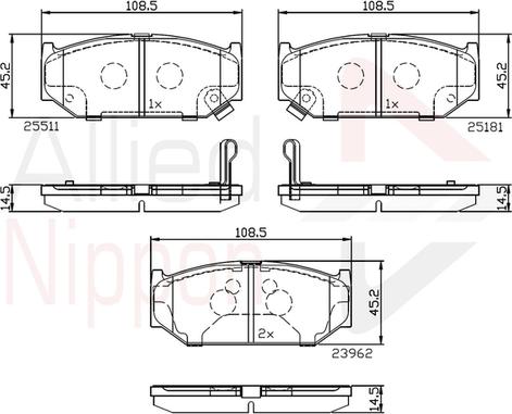 Comline ADB32245 - Bremžu uzliku kompl., Disku bremzes autospares.lv