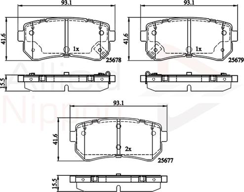 Comline ADB32276 - Bremžu uzliku kompl., Disku bremzes www.autospares.lv