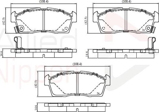 Comline ADB3793 - Bremžu uzliku kompl., Disku bremzes www.autospares.lv