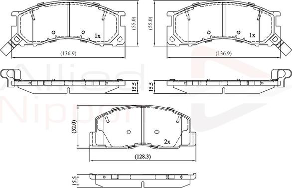 Comline ADB3746 - Тормозные колодки, дисковые, комплект www.autospares.lv