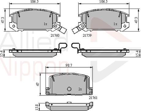 Comline ADB3756 - Bremžu uzliku kompl., Disku bremzes www.autospares.lv