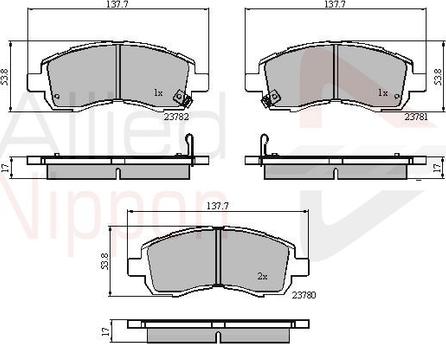 Comline ADB3757 - Bremžu uzliku kompl., Disku bremzes www.autospares.lv