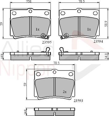 Comline ADB3775 - Bremžu uzliku kompl., Disku bremzes www.autospares.lv