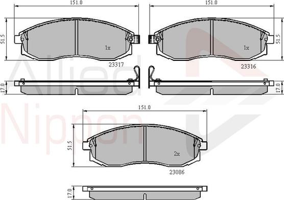 Comline ADB3776 - Тормозные колодки, дисковые, комплект www.autospares.lv