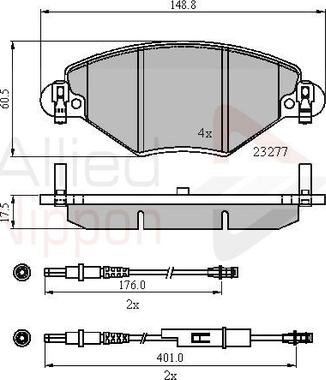 Comline ADB21120 - Тормозные колодки, дисковые, комплект www.autospares.lv