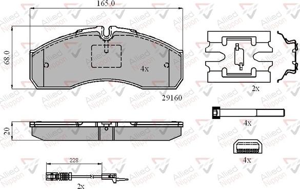 Comline ADB21735 - Bremžu uzliku kompl., Disku bremzes www.autospares.lv