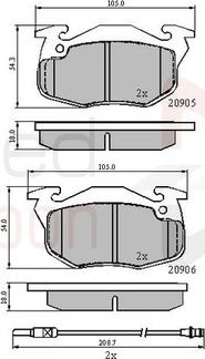 Comline ADB2258 - Bremžu uzliku kompl., Disku bremzes www.autospares.lv