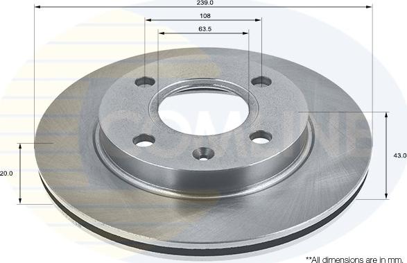 Comline ADC0440V - Тормозной диск www.autospares.lv