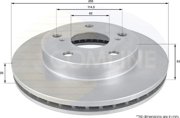 Comline ADC0190V - Bremžu diski autospares.lv