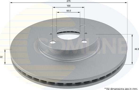 Comline ADC01142V - Bremžu diski www.autospares.lv