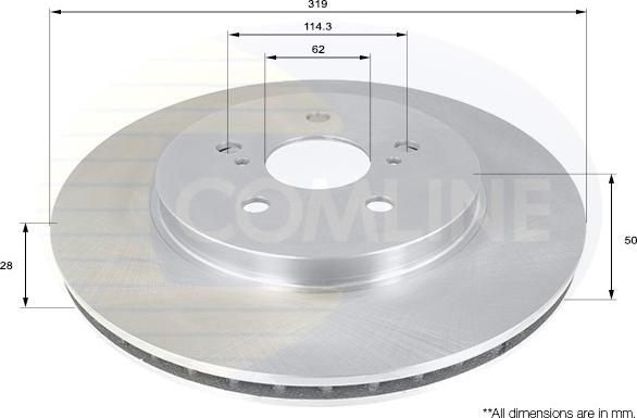 Comline ADC01158V - Тормозной диск www.autospares.lv