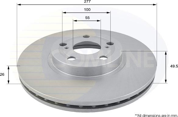 Comline ADC01109V - Тормозной диск www.autospares.lv