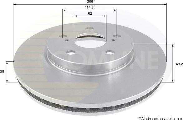 Comline ADC01112V - Тормозной диск www.autospares.lv