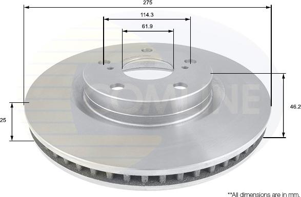 Comline ADC01136V - Bremžu diski autospares.lv