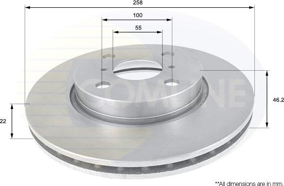 Comline ADC01133V - Bremžu diski www.autospares.lv