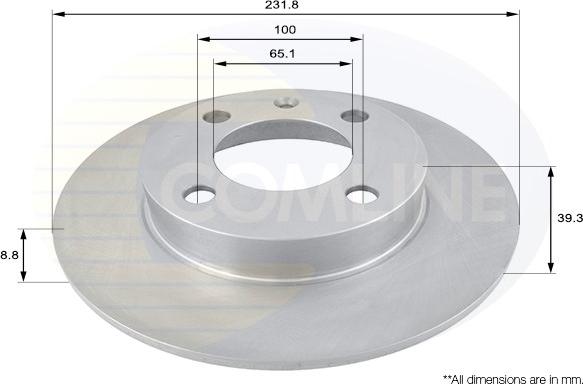 Comline ADC1439 - Тормозной диск www.autospares.lv