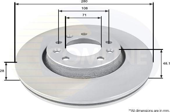 Comline ADC1580V - Brake Disc www.autospares.lv