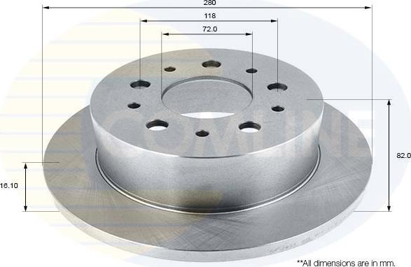 Comline ADC1822 - Тормозной диск www.autospares.lv