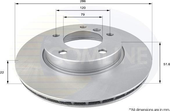 Comline ADC1702V - Тормозной диск www.autospares.lv