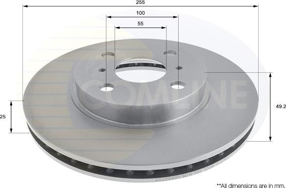 Comline ADC2503V - Bremžu diski www.autospares.lv