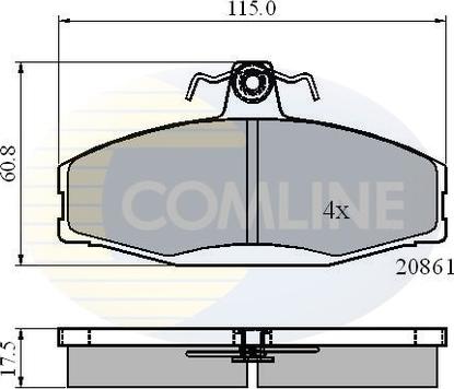 Comline CBP0928 - Bremžu uzliku kompl., Disku bremzes www.autospares.lv